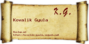 Kovalik Gyula névjegykártya