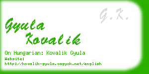 gyula kovalik business card